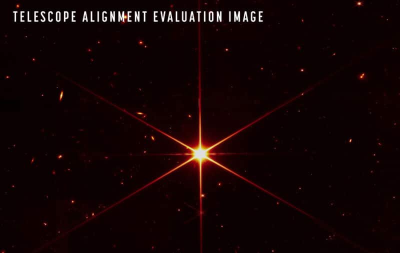 James Webb Alignement photo released by NASA